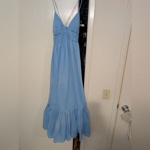Abercrombie & Fitch Free Flowy Tie Back Maxi Sky Blue Dress